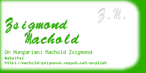 zsigmond machold business card